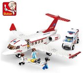 Alta tecnología Avion Avión de carga Avión de rescate Aeropuerto Airbus Avión Modelo Bloques de construcción Figuras Ciudad Brinquedos Juguetes cre...