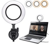 Kit de iluminación para videoconferencias, computadora / computadora portátil Moniter Led Video Light Regulable (1 PCS, blanco)