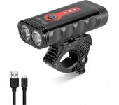 Luz de bicicleta, potente 2400 lúmenes, 4400mah, luz de bicicleta luz frontal usb recargable led faro lámpara, 4 modos de luz, impermeable ip65 par...