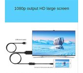 Cable adaptador HDTV 2 en 1 USB hembra a macho compatible 1080P Pantallas de proyector de TV HD AV digital Negro