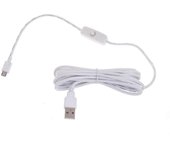Cable de control de alimentación Micro USB a cable de alimentación USB con interruptor para RaspberryPi Blanco 3m