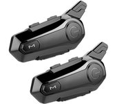 2X Casco inalámbrico de motocicleta Intercomunicador Auriculares Bluetooth de conducción al aire libre con reducción de ruido Super CVC Negro