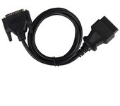 CK100 OBD2 Cable de 16 pines a DB25 Adaptador de rosca de aguja 25 Conector de coche Cable de extensión Cable de herramienta de diagnóstico Negro