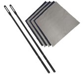 Varilla de limpieza de flauta + 6 piezas de paño de limpieza suministros de limpieza de flauta Polvo Madera Kit de limpieza de flauta de viento neg...