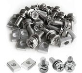 15 Set M6x16mm Tornillos y tuercas terminales de la batería de la motocicleta Acero inoxidable M6 Bolt Square Nut Kit Tornillo de batería de motoci...