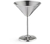 Vidrio de cóctel Martini de acero inoxidable Copa de vino de base alta irrompible Copa de vino Metal Bar Champa