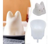 Molde de silicona de gato 3D Resina epoxi Pudín de crema de bricolaje Molde de vela Molde de cera para velas