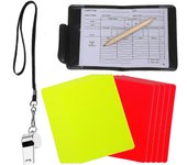 1 Set Kit de árbitro Tarjetas de árbitro Hoja de puntuación Silbatos Billetera portátil de árbitro para juegos deportivos 12.00X8.50X0.70CM