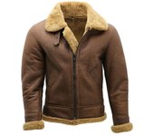 Infinity Leather Chaqueta de cuero bomber bomber marrón B3 marrón para hombre Marrón de jengibre 5XL