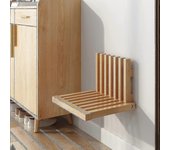 Banco de asiento de ducha Taburete plegable montado en la pared Zapato de madera maciza para interiores Cambio de taburete Color del registro
