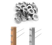 Paquete de 40 3/8 pulgadas Kit de barandilla de cable de acero inoxidable arandela biselada en ángulo 25 30 35 grados para cubierta Stai Plata