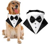 Formal Esmoquin de perro Bandana Perro Boda Bandana Collar de perro con pajarita ajustable pequeño aaliti black