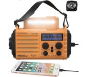 Radio meteorológica portátil de manivela solar de emergencia