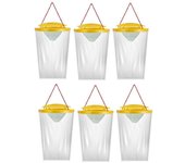 Paquete de 6 trampas para moscas al aire libre, trampa para moscas colgante desechable Trampa para moscas Bag Catcher para granjas exteriores, gall...