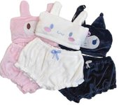 2023 kawaii anime Kittys Kuromi Mymelody Onpompurin invierno cálido peluche imprimación pijama traje de casa regalo de cumpleaños de Navidad Mi Mel...