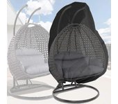 Cubierta de huevo de 2 personas, cubiertas de ch colgantes para patio, cubiertas de columpio de huevo de mimbre Lar 91 '' x 80 '', cubierta de dobl...