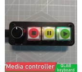 Controlador multimedia Qlab Teclado Controlador de rendimiento profesional Mando de 3 teclas Drive Controlador de reproductor de música gratuito-Ex...
