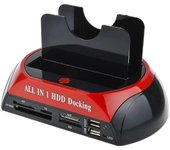 Estación de acoplamiento USB 3.0 a SATA IDE HDD con lector de tarjetas - Doble ranura para disco duro IDE de 2,5 y 3,5 pulgadas