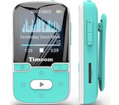 Reproductor de mp3 de 32 gb con Bluetooth 5.0, reproductor de música de sonido portátil sin pérdida Timoom con clip, podómetro deportivo, radio Fm,...