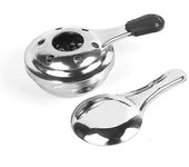 Quemador de alcohol, Quemador de alcohol para fondue, Quemador de alcohol gelificado, Acero inoxidable, gris, 15 x 9.3 x 4.5 cm (hy)