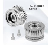 Engranaje extrusor EXtruder de acero endurecido para engranaje doble resistente al desgaste K1 / K1C / K1 Max / Ender3V3 / V3Plus Plata
