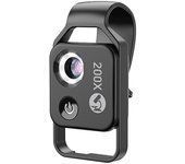APEXEL MS002 200X Lente de microscopio de teléfono profesional con clip de teléfono universal para pelo de insectos de plantas Negro