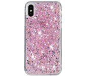 Para iPhone X / XS Max Cell Phone Cover Sparkle Epoxi Drop Proof TPU Case Rosa