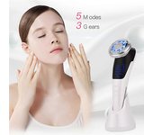 Masajeador facial con funciones de frío y calor, máquina de belleza recargable Blanco