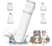 4 en 1 Cortador de perros profesional: Quiet Dog Clippers Ipx7 impermeable, peluquero inalámbrico para mascotas con cable recargable USB para gatos...
