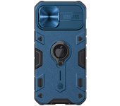 Estuche NILLKIN CamShield Armor para iPhone 12 Pro Max Funda híbrida para teléfono con soporte de anillo Azul