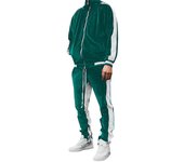 Conjunto de sudadera de terciopelo para hombre, conjunto de chándal casual chaqueta y pantalones