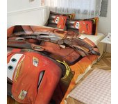v5762 Sábanas Ropa de cama Coches Lightning McQueen Niños Ropa de cama de 3 piezas con 1 sábana plana y 2 fundas de almohada Sábanas de cama Queen ...