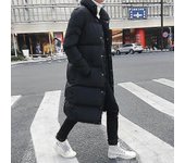 Hombre Chaqueta Larga Abajo Abrigo Lujo Invierno Negro Sólido Parkas Hombres Plus Size 4xl Grueso Cálido Slim Fit Abrigo Masculino L