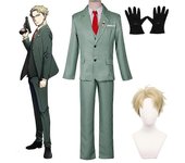 Spy X Family Costplay Loid Forger Cosplay Disfraz Anime Crepúsculo Halloween Traje Traje Verde Claro Peluca Rubia Traje Hombre sólo peluca S