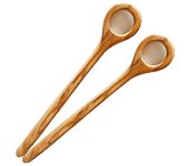 Batidor de masa danés - 2 piezas de batidor de pan de madera de oliva, herramientas para hacer pan para mezclar - Batidor de masa madre - Agitador ...