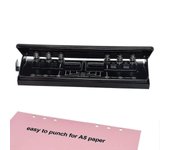 Punzón ajustable de 6 orificios con marca de posicionamiento, perforador de papel diario para planificadores de carpetas de seis anillos de tamaño ...