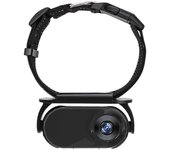 Collar de cámara para perros para interiores y exteriores Cámara de video HD para mascotas Collar Dvr para registros de video Negro