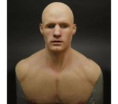 Máscara de látex para la cara del hombre Disfraz masculino Cosplay Party Prop Halloween Headwear Calvo