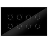 WIFI Smart Touch Light Interruptor Wall Switch Panel de Vidrio 8 Gang Tuya Smart Life para Alexa Google Home Negro