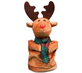 Juguete giratorio eléctrico de alce de Navidad columpio que funciona con batería Canto Baile Navidad Reno Ciervo Adorno Niños Familia Amigos Regalo...