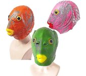 Cubierta de látex para la cabeza Green Fish Monster Fish Halloween Cosplay Disfraz de disfraces Verde