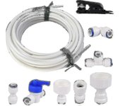 Manguera de suministro de agua universal de 15 metros, kit de conector de manguera de refrigerador de 1/4 de pulgada, tubo de filtro, piezas y acce...