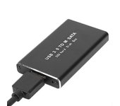 MSATA a USB 3.0 SSD Caja de disco duro externo Adaptador de caja para 30X50mm 30X30mm MSATA Negro