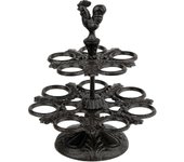 Antiguo Egg Rack Iron Egg Rack Male Egg Tray 12 Huevos Frescos Hierro Fundido Double Egg Rack