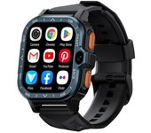 Reloj inteligente 4G de 2,02" Reloj Android con cámara dual WIFI GPS RAM 2G ROM 16Gks Negro