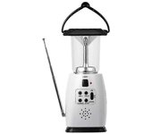 Dinamo solar Multifuncional 4 vías de emergencia accionado Manivela FM Radio FM Linterna de camping LED Linterna de camping Cargador de teléfonos