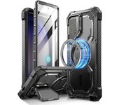 Armorbox para Samsung Galaxy S24 Ultra Case con soporte para cubierta de cámara, [Compatible con carga inalámbrica] Estuche protector resistente de...