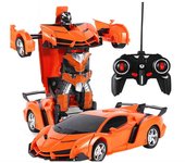 Transformador de coche jugando juguete con juguete remoto anti-caída del coche para el día de 's Naranja