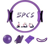 unbrand 5 Pcs Pilates Ring Set 14 "Yoga Fitness Magic Circle Pilates Equipment For Home Workouts Fitness Kit