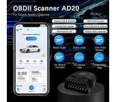 2023 XTOOL Advancer AD20 OBD2 Escáner lector de códigos de coche para Android / IOS Herramienta de diagnóstico de función OBD completa Bluetooth EL...